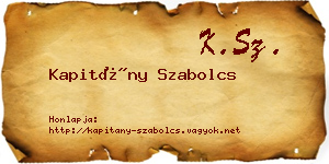 Kapitány Szabolcs névjegykártya