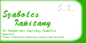 szabolcs kapitany business card